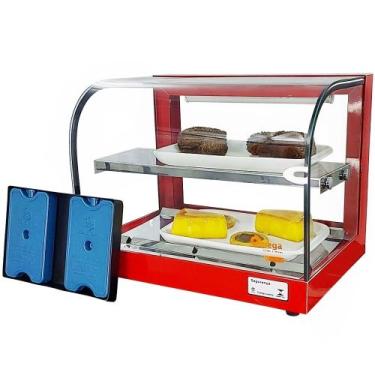Imagem de G-VFD47 - Vitrine fria Gama 47cm Dupla Vermelha com 8 Gelo-X - Bivolt 