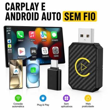 Imagem de CarPlay Android Auto Sem Fio Adaptador USB Compacto