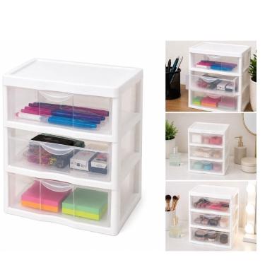 Imagem de Organizador Yeet com 3 Gavetas Transparentes Desmontáveis para Escritório e Escola e Casa