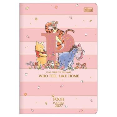 Imagem de Planner mensal 2027 M7 grampeado Pooh 20 folhas Tilibra Cor:Rosa, Rosa