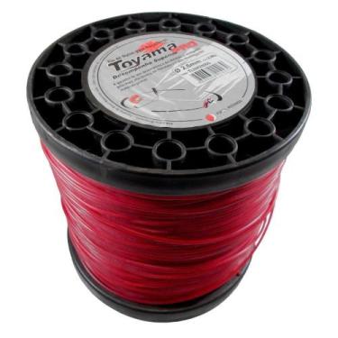Imagem de Fio de Nylon 3mm Vermelho Perfil Redondo para Roçadeiras TOYAMA-1301-0