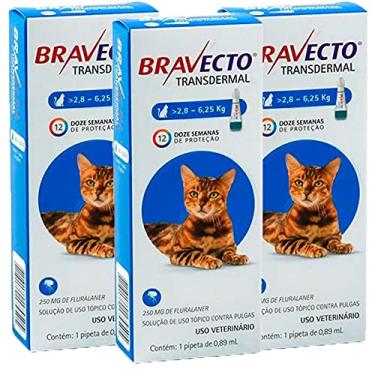 Imagem de Bravecto Antipulgas Transdermal Para Gatos De 2,8 A 6,25kg - 3 Unidades