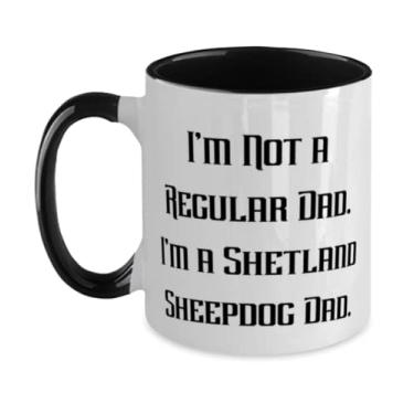 Imagem de Caneca Epic Shetland Sheepdog de dois tons 325 ml, I'm Not a Regular Dad. I'm a Shetland Sheepdog Dad, presentes épicos para amantes de animais de estimação,