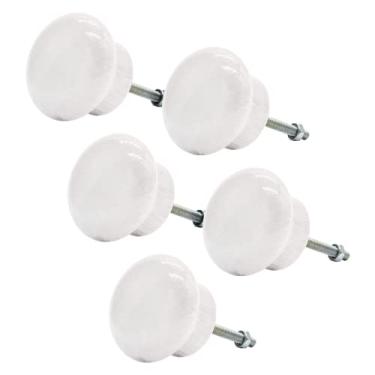 Imagem de 5 Puxadores De Madeira Armário Móvel Cômoda Cristaleira SMG (Branco)