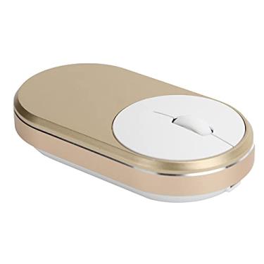 Imagem de Mouse USB, Mouse sem fio Design de rolete de 4 vias 2.4 GHz Frequência de transmissão sem fio 2.4 GHz Mouse Bluetooth carregável sem fio para Office for Home(ouro)