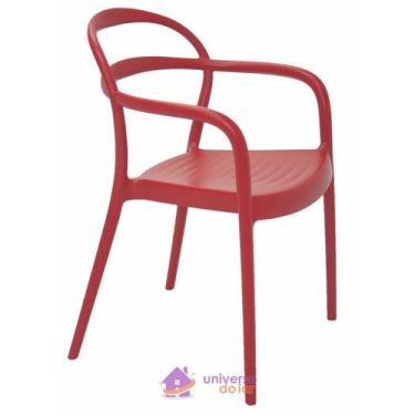 Imagem de Cadeira Tramontina Sissi Vermelha Com Braços Em Polipropileno E Fibra