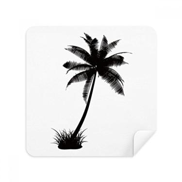 Imagem de Coconut Tree Beach Pano de limpeza de tela com contorno preto Tecido de camurça Pacote com 2