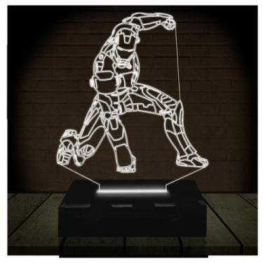 Imagem de Luminária Led Abajur  3D  Homem De Ferro Marvel Heroi 5 - Rb Criações