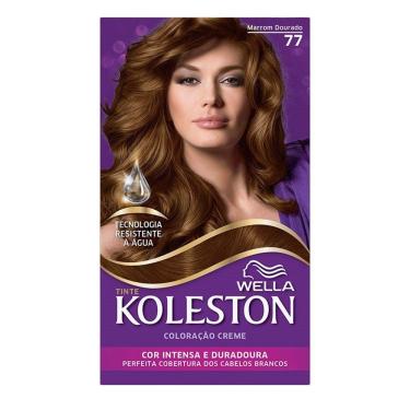 Imagem de Kit Tintura Koleston Marrom Dourado 77