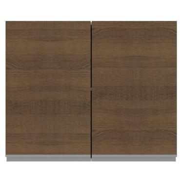 Imagem de Armário Aéreo Acordes Glamy 100% MDF 80 cm 2 Portas Branco/Rustic Madesa 