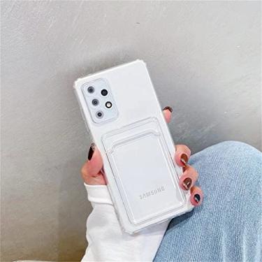 Imagem de FIRSTPELLA Compatível com Samsung S21 FE, capa carteira transparente para celular, capa com compartimento para cartão de atualização, capa protetora de TPU (poliuretano termoplástico)