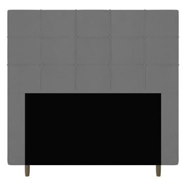 Imagem de Cabeceira Cama Box Solteiro Leiria 90cm Suede Cinza - Desk Design