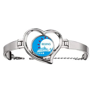 Imagem de N/A N/A Bracelete China Beijing Tian Silhoutte Pulseira Coração Joia Pulseira Arame, medium, metal