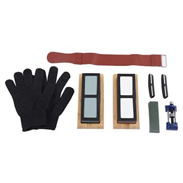 Imagem de Conjunto de pedras de afiar de facas,profissional dupla face 400/1000 e 3000/8000 conjunto de afiador de pedras de amolar polimento acabamento conjunto combinado, Conjunto de pedras para afiar f