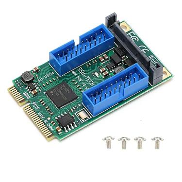 Imagem de Vbestlife Mini PCI-E para USB 3.0 placa de expansão frontal, 5000/480/12/1,5 Mbps de alta velocidade, para XP/2003/Vista/win7/win8/win10/2003/Linux (-)