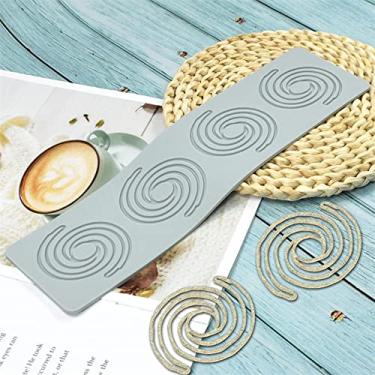Imagem de Molde de padrão geométrico, molde espiral oco 3D molde de vela de fondant de silicone para decorações de alimentos de cupcake de bolo (F_30,5 x 8,2 x 0,2 cm)