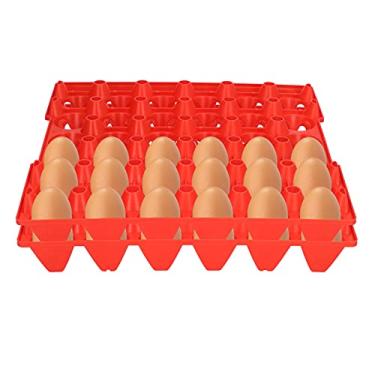 Imagem de bandeja de suporte de caixas de ovos de 30 c¨¦lulas,5 pe?as de pl¨¢stico para ovos, para embalagem de ovos, cada um cont¨¦m 30 ovos, para armazenamento, transporte dom¨¦stico, incuba??o(red), 30 cai