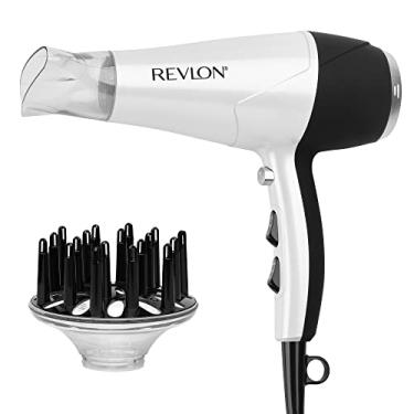 Imagem de REVLON Aumento de volume, secador de cabelo com difusor de aumento de cachos | aumenta o volume, diminui o frizz e os danos, secagem rápida, 1875 watts (branco)