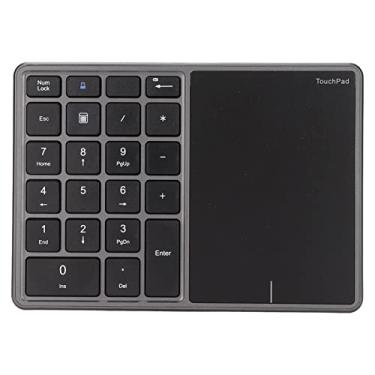 Imagem de Teclado numérico sem fio, design de touchpad, tamanho portátil, conexão de modo duplo, material ABS, teclado frontal Cinza