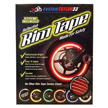 Imagem de customTAYLOR33 (Todas as fitas de aro vermelhas de alta intensidade refletivas com direitos autorais para todos os veículos (deve selecionar o tamanho do seu aro), 45,7 cm (tamanho do aro)