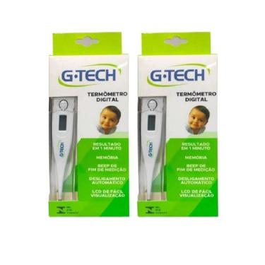 Imagem de Termômetro Clínico Digital G-Tech Com Lcd  2 Unid Branco