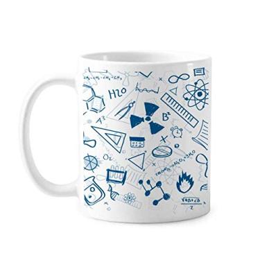 Imagem de Caneca de cerâmica com símbolo de química física estilo traços simples cerâmica xícara de café porcelana louça