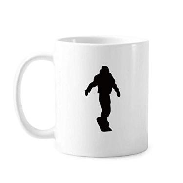 Imagem de Caneca esportiva skate contorno preto cerâmica cerâmica xícara de café porcelana louça