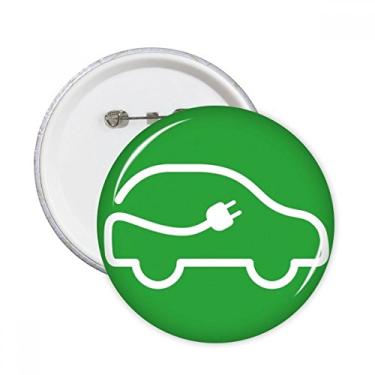 Imagem de Plugue de linha de energia veículos proteger o meio ambiente pinos redondos crachá botão decoração acessório 5 peças