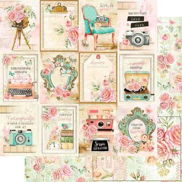 Imagem de Papel Scrapbook Litoarte Sd-1154 Bons Momentos Cards Floral 30,5X30,5C