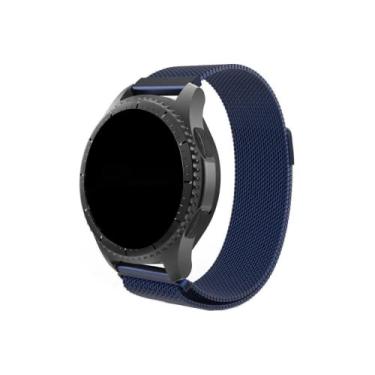 Imagem de Pulseira 22mm Magnética Milanese compatível com Galaxy Watch 3 45mm - Galaxy Watch 46mm - Gear S3 Frontier - Amz-fit GTR 47mm (C7) (Azul)