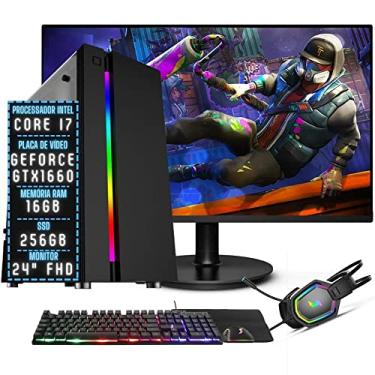 Imagem de PC Gamer Completo 3green Join Intel Core i7 16GB RAM Placa de vídeo Geforce GTX 1660 Ti 6GB SSD 256GB Fonte 500W + Monitor 24" 75Hz 3GJ-079