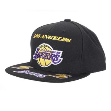 Imagem de Boné Mitchell & Ness Nba Los Angeles Lakers Aba Reta Snapback Front Lo