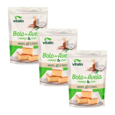 Imagem de Kit 3 pacotes de Mistura para Bolo de Aveia e Linhaça com Coco Integral sem Glúten de 3...