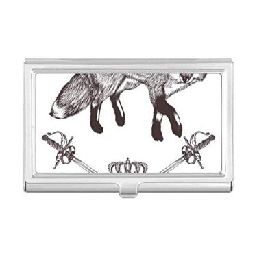 Imagem de Porta-cartões de visita estilo barroco com coroa de espada de raposa