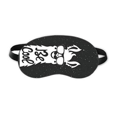 Imagem de Be Cool Alpaca Capa de sombra para dormir com citação preta e branca