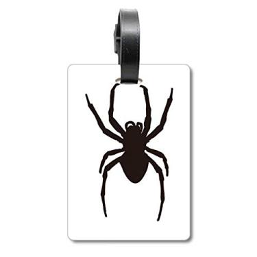 Imagem de Ilustração de aranha com insetos, estampa preta, bolsa, etiqueta de bagagem, etiqueta para guardar cartão