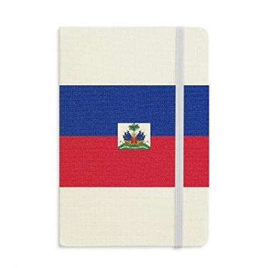 Imagem de Caderno de tecido com a bandeira nacional do Haiti da América do Norte capa dura para diário clássico A5
