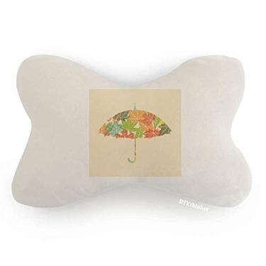 Imagem de DIYthinker Almofada de almofada para decoração de pescoço com estampa de chuva, chuva, guarda-chuva, protetor de cabeça