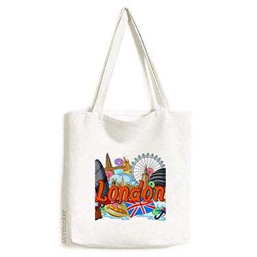 Imagem de London Eye England Bolsa de compras casual bolsa de lona