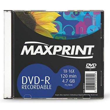 Imagem de MÍDIA DVD-R Gravável MAXPRINT 4.7 GB - 120 MIN - 16X - Slim