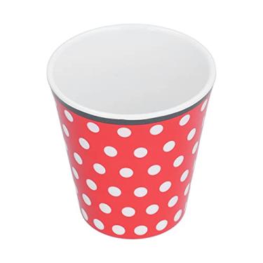 Imagem de Copo de leite, copo de água para beber imitação de porcelana copo resistente a quedas 260 ml para restaurante para casa (pontos vermelhos)