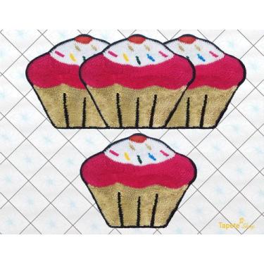 Imagem de Passadeira + 1 Tapete - Cupcakes Com Bege - Tapete Shop