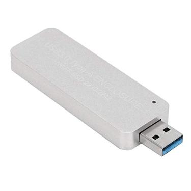 Imagem de cigemay Gabinete SSD externo, interface USB 3.0 metal telescópico M.2 NGFF SSD, forte compatibilidade para 2000/SP/7/8 (prata)