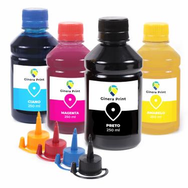 Imagem de Kit 4 Tintas para Recarga do Cartucho 667 250ml Ginera Print