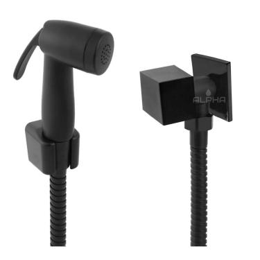 Imagem de Ducha Higiênica Quadrada Chuveirinho Intima Banheiro Preta