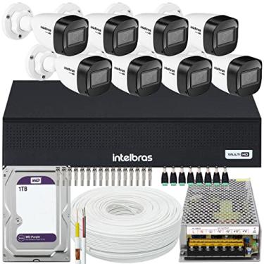 Imagem de Kit CFTV 8 Cameras Segurança Intelbras DVR 1008 1TB Purple