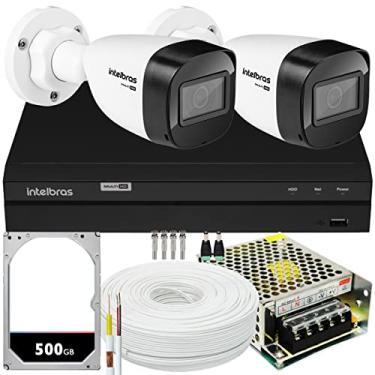 Imagem de Kit Cftv Monitoramento 2 Cameras Intelbras VHD 1130 HD 500GB