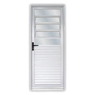 Imagem de Porta de Giro Laminada Basculante Vidro Liso Direita Mgm Branco
