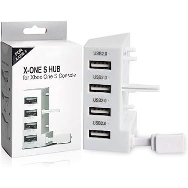 Imagem de Hub USB 4 Portas Para Xbox One S Slim Carregador Adaptador Branco