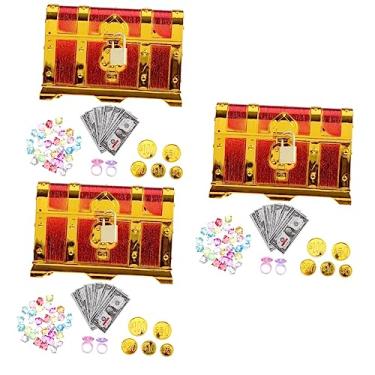 Imagem de Gadpiparty 3 Conjuntos Com Brinquedos De Piscina Tesouro Anel De Papel Moeda Brinquedo Infantil Em Busca De Favores Retrô Simulação Brinco Moedas Enchimento Organizador De Casa